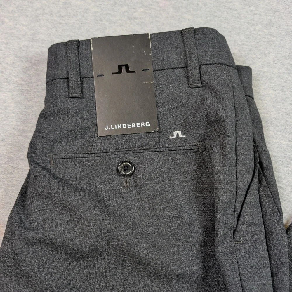 J.Lindeberg Nicolas Narrow Slim Fit Stretch Wool Trousers Dark Grey 30x34